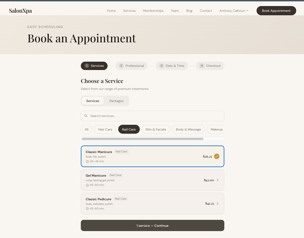 Step 1 - Choose a service